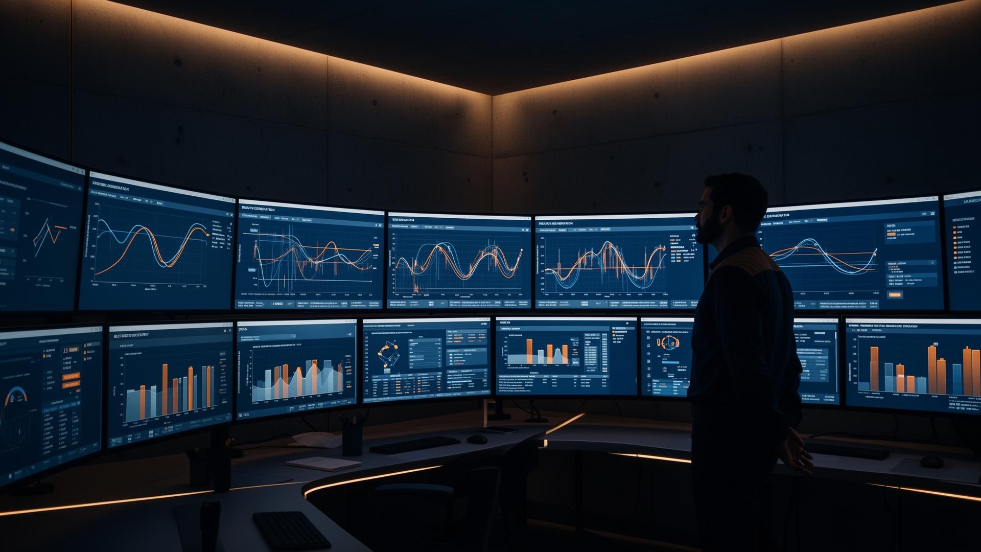 Sala de operação e monitoramento de engenharia energética